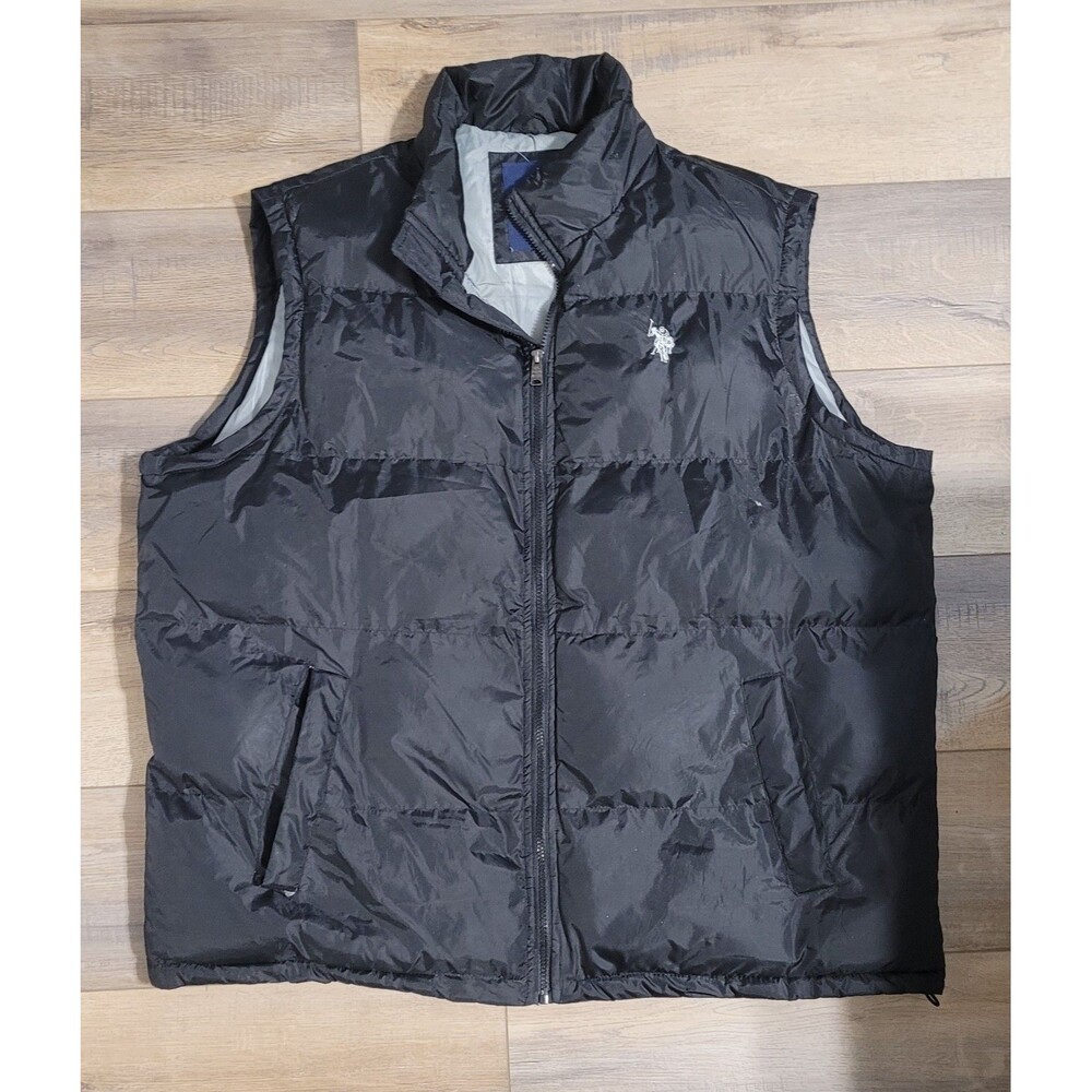 U.S. Polo Assn. Performance Puffer Vest Jacket Men's Size  2XLT Black Down